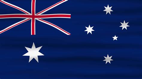 Australian Flag Seamless Loop Animation Flag Waving In The Wind