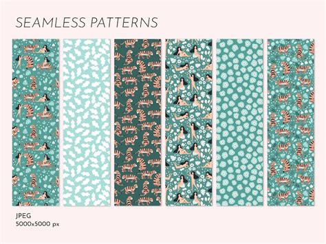 Nude Woman With Tiger Clipart Wild Jungle Digital Papers Etsy