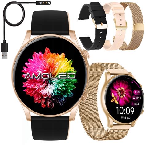 Smartwatch Zegarek Damski Polskie Menu Rozmowy Ci Nienie Puls Sport