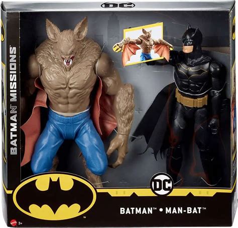 DC Batman Missions Batman vs. Man-Bat 12 Action Figure 2-Pack True Moves, Damaged Package Mattel ...