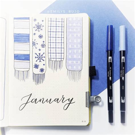 January Bullet Journal Cover Spreads Juelzjohn