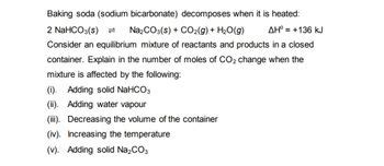 Answered 2 NaHCO3 S Baking Soda Sodium Bartleby