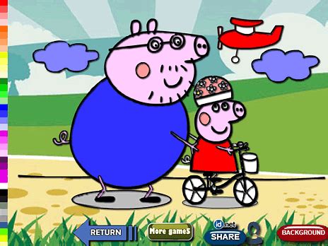 Coloring Peppa Pig Bike Ride Game - MyGames.com - Play fun free my games.