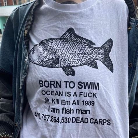 Born To Swim Ocean Is A Fuck Kill Em All 1989 Shirt Funny Fish Shirt