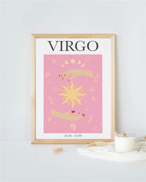 Virgo Zodiac Print Custom Astrology Print Virgo Wall Art Etsy