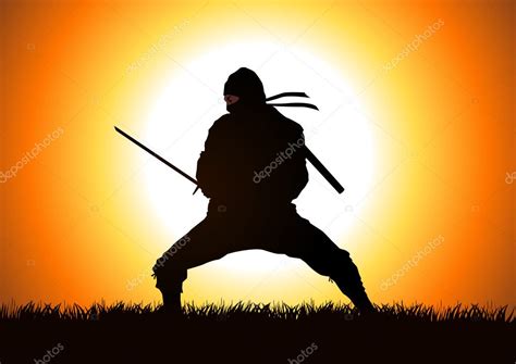 Ninja Stance Stock Vector Rudall