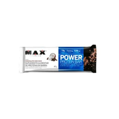 Power Protein Bar Max Titanium Un G Chocolate Coco Barra De