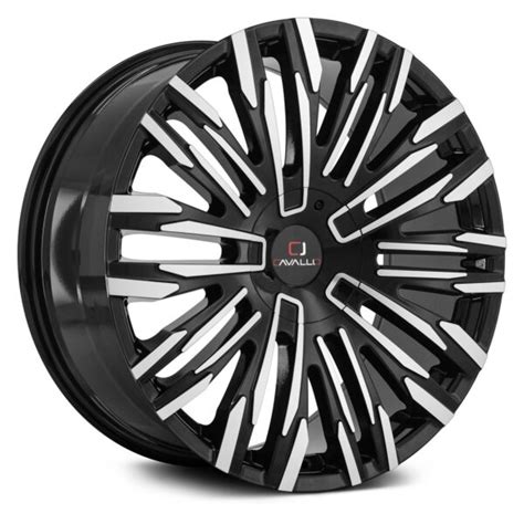 Cavallo Clv Gloss Black Machined Powerhouse Wheels Tires