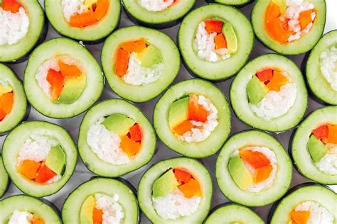 Stuffed Cucumber Sushi Rolls | Live Eat Learn