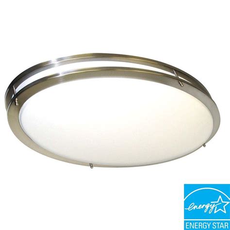 Glomar 2 Light Ceiling Brushed Nickel Fluorescent Flush Mount HD 998