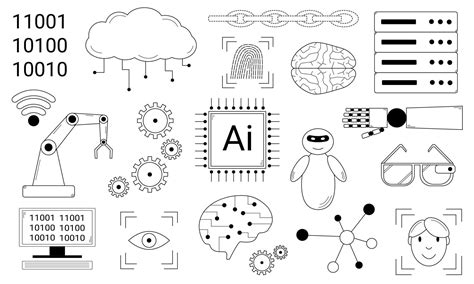 Hand Drawn Set Of Illustrations About Artificial Intelligence Modern