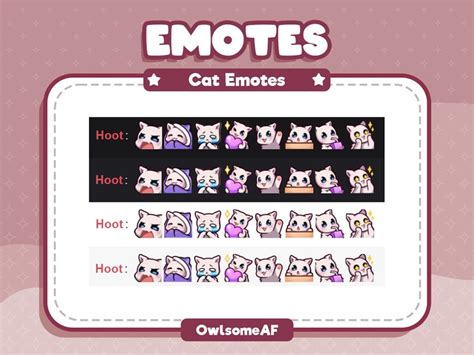 Niedliche 8 weiße Katzen Emote Pack für Twitch Discord Etsy de