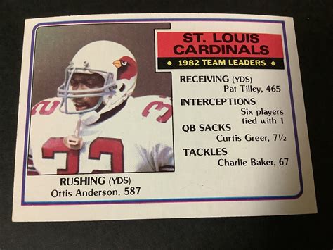 Ottis Anderson 1982 Team Leaders 1983 Topps 152 EX Nrmt Condition EBay