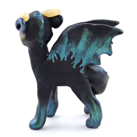 Green Fire Dragon Figurine Polymer Clay Elementals Collection