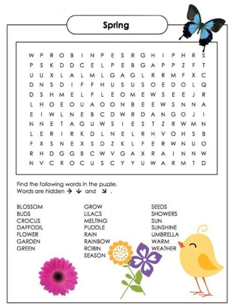 Free Printable Spring Word Searches