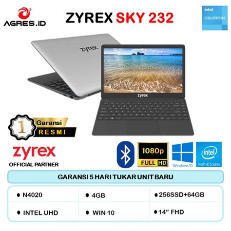 Promo Laptop Zyrex Sky New Generation Fhd N Gb Ssd Gb