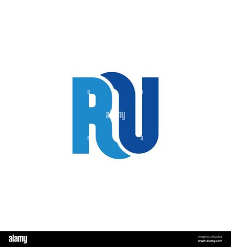 Letter Ru Blue Curves Geometric Logo Vector Stock Vector Image Art