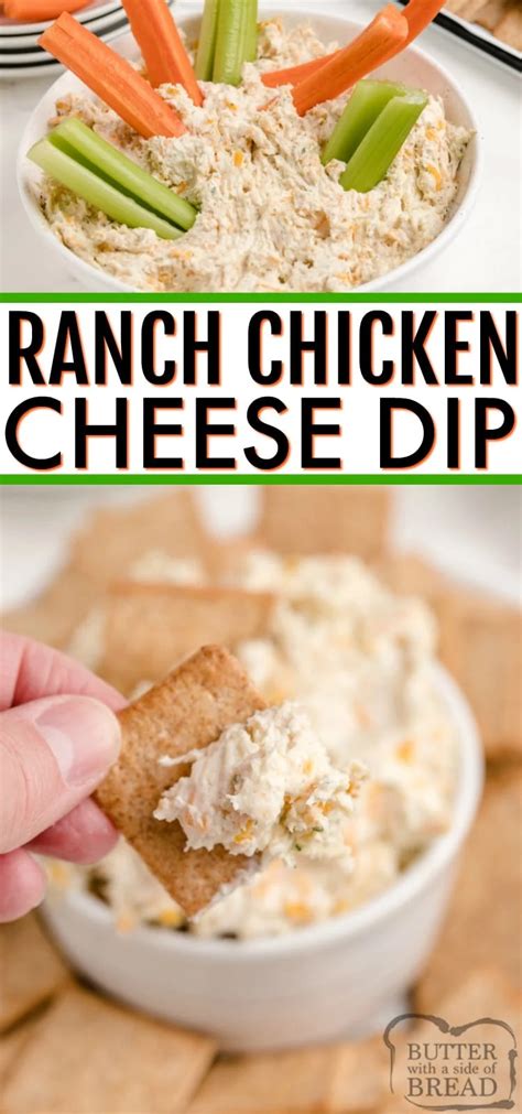 Ranch Chicken Cheese Dip Butter With A Side Of Bread