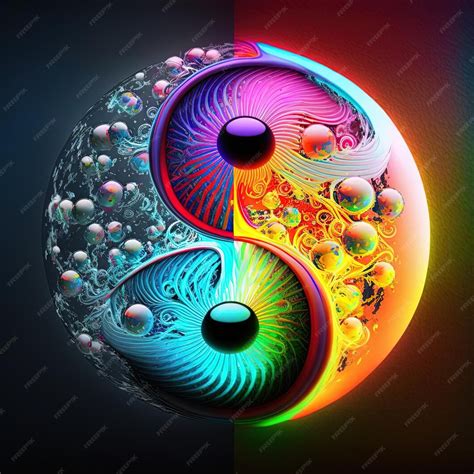 Premium Photo Colorful Yin And Yang Made Of Color Combinations