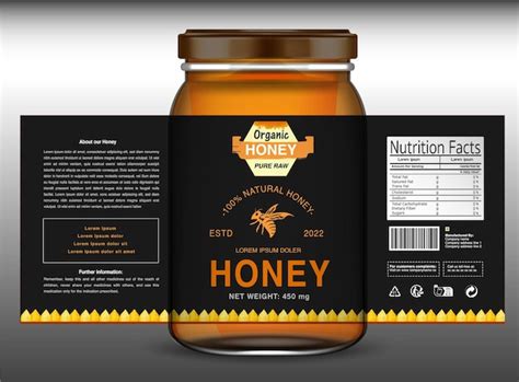 Premium Vector Honey Label Design Honey Packaging Bee Honey Honey