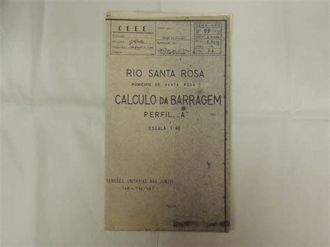 Planta de Cálculo da Barragem do Rio Santa Rosa Perfil A Acervo on
