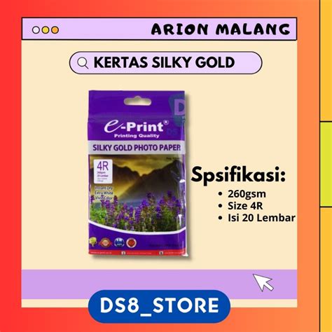 Jual KERTAS FOTO SILKY GOLD 4R SILKY GOLD PHOTO PAPER 4R 260gsm E