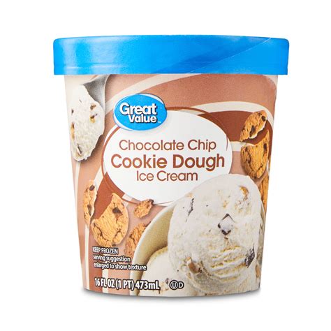 Great Value Chocolate Chip Cookie Dough Ice Cream 16 Fl Oz