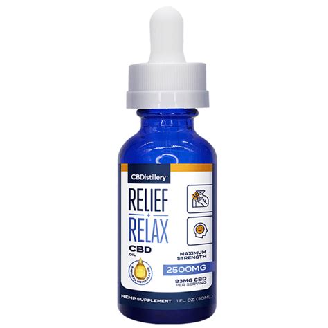 Relief Relax Full Spectrum Cbd Oil Tincture 2500mg Cbdistillery