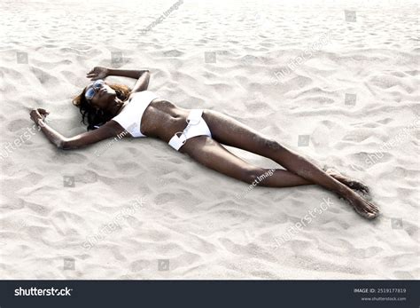 Woman White Bikini Sunbathing On Sandy Stock Photo 2519177819 Shutterstock