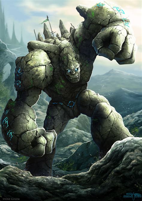 Stone Golem Creature Concept Fantasy Artwork Fantasy Creatures