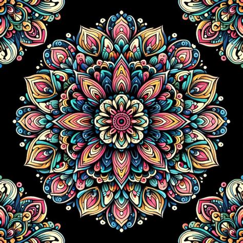 Mandala Design With Rich Colors And Intricate Patterns Premium AI