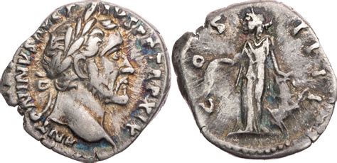 R Mische Kaiserzeit Denar N Chr Antoninus Pius Kopf Annona