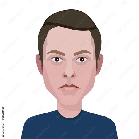 Flat vector character. Vector avatar with eyes. Vector portraits. flat ...