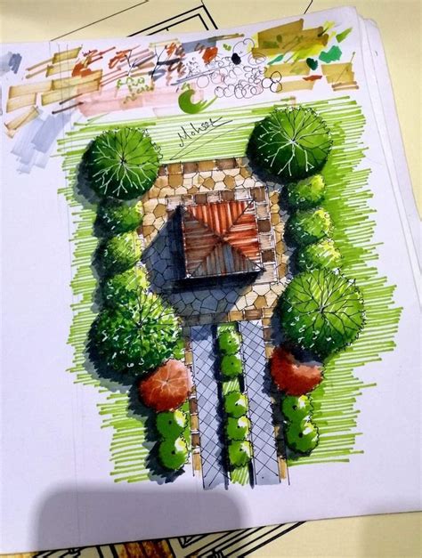 Garden Design Drawing With Fire Pit