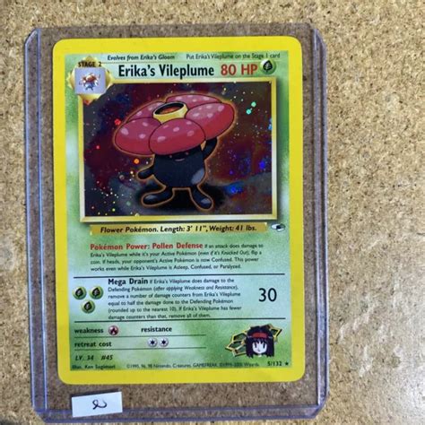 POKEMON GYM HEROES Erika s Vileplume 5 132 Holo Illimité Holo Rare 1999