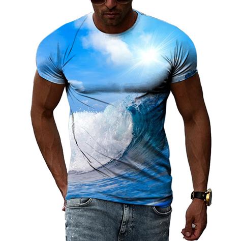 Kaufe Sommer Meer Landschaft Urlaub M Nner T Shirts Mode Cool Style