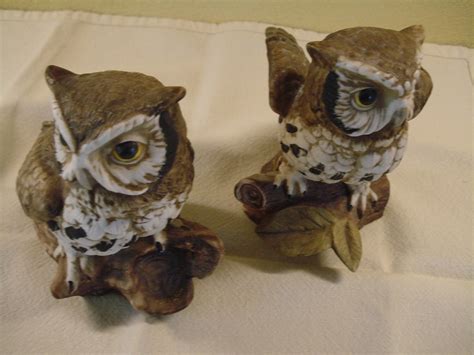 Pair Porcelain Owls Figurine Homco Home Interior By Cjo785 On Etsy