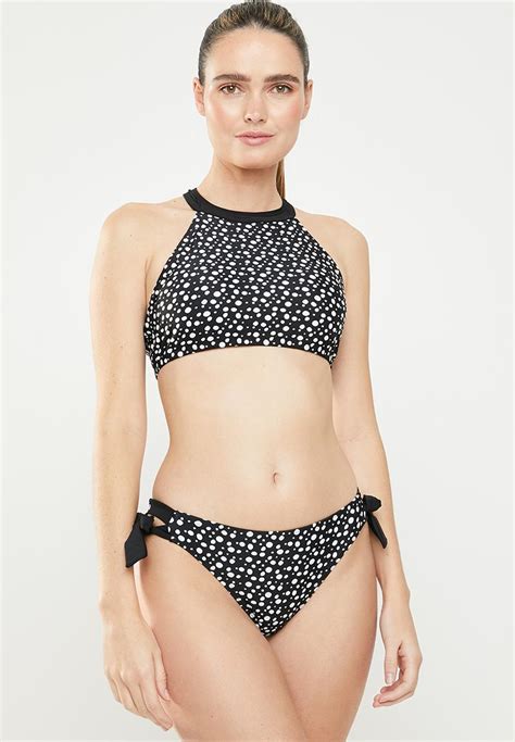 High Neck Bikini Set Black White Lu May Bikinis Superbalist