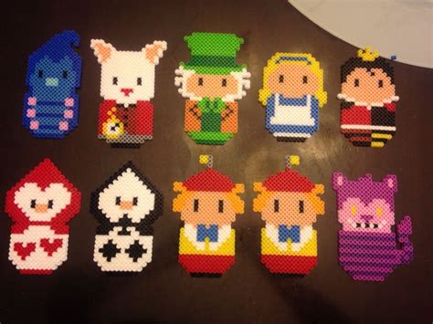 Disney Alice In Wonderland Characters Perler Beads Diy Perler Bead