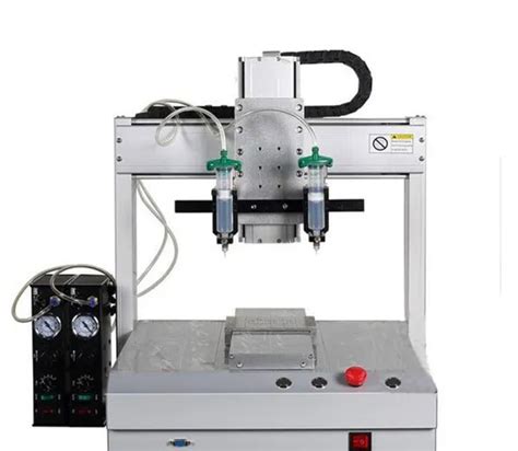 Double Platform Double Heads Desktop Automatic Ab Dispensing Machine And Hot Glue Dispenser