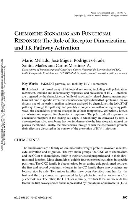 (PDF) Chemokine Signaling and Functional Responses: The Role of ... 