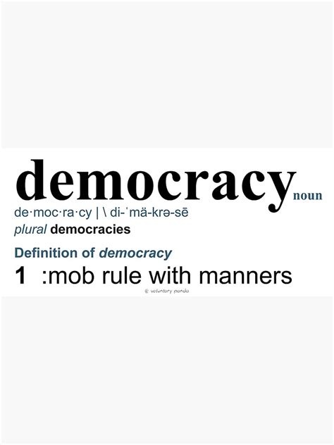 "Definition of “Democracy”" Poster for Sale by VoluntaryPanda | Redbubble