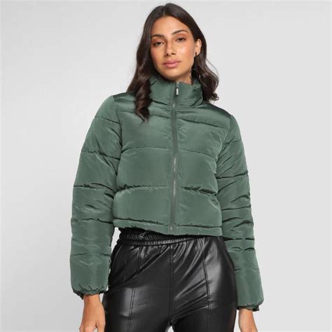 Jaqueta Puffer Feminino Hering - Jaqueta Puffer Hering Gola Alta Feminina - Jaqueta Feminina - Magazine ...