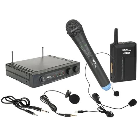 Sistema Triplo de Microfone sem Fio Mão Lapela Headset UHF 271 SKP