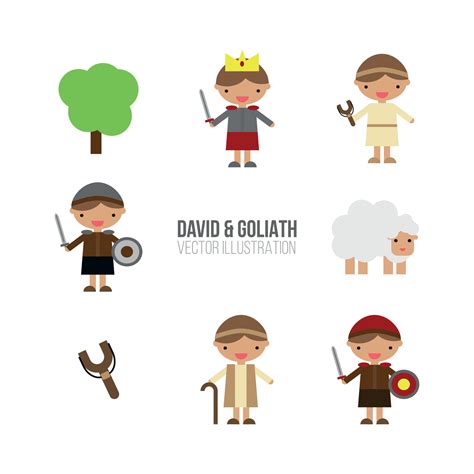 David And Goliath Characters 13794579 Vector Art At Vecteezy