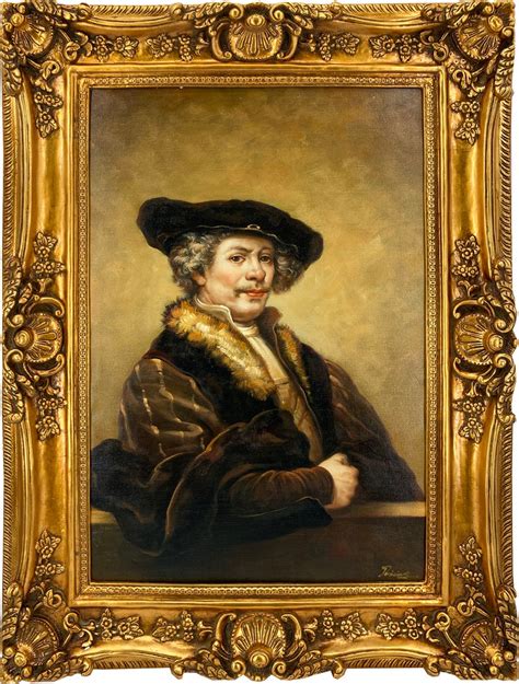 Casa Padrino Barock Ölgemälde Rembrandt Mehrfarbig Gold 100 x 10 x H