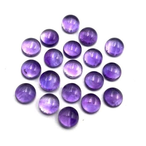 Natural African Amethyst Round Cabochon Loose Gemstone Lot Pcs Mm