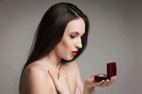 Beautiful Woman Holding Jewelry Box Stock Image Everypixel