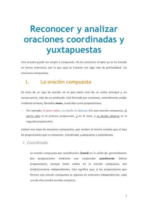 PDF Reconocer Y Analizar Oraciones Coordinadas Y Existen Tres