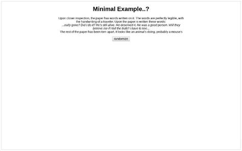 Minimal Example..? ― Perchance Generator